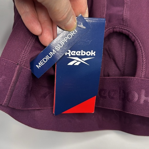 Reebok Sports Bra‎ Purple Medium Support in Size L  NWT - Picture 9 of 13